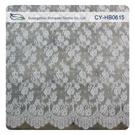 White Flower Sewing Eyelash Lace Trim For Bridal Wedding Gown supplier