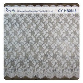 White Flower Sewing Eyelash Lace Trim For Bridal Wedding Gown supplier