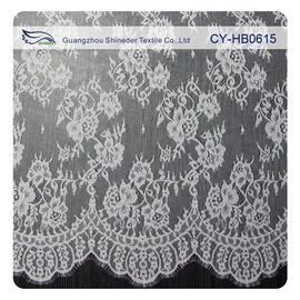 White Flower Sewing Eyelash Lace Trim For Bridal Wedding Gown supplier