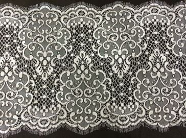 Nylon Scalloped Black Eyelash Lace Trimming For Garment Decorative supplier