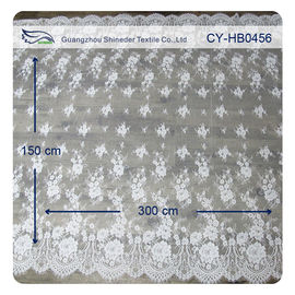 Wedding Floral Eyelash Lace Trim , Eyelash Lace Fabric Wholesale UL Tested supplier