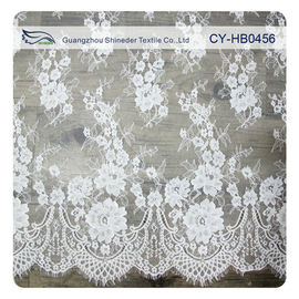 Wedding Floral Eyelash Lace Trim , Eyelash Lace Fabric Wholesale UL Tested supplier