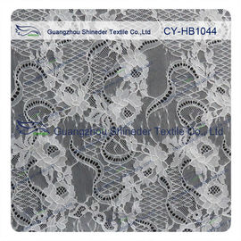 Big Bridal Eyelash Chantilly Lace Trim / Scalloped Lace Fabric supplier