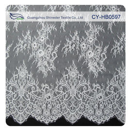 Fashion Nylon Stretch Eyelash Ruffled Lace Trim / Embroidered Lace Fabric supplier