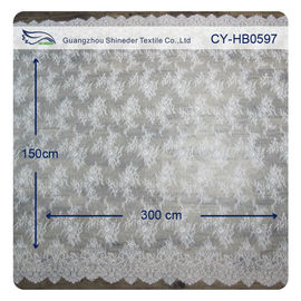 Fashion Nylon Stretch Eyelash Ruffled Lace Trim / Embroidered Lace Fabric supplier