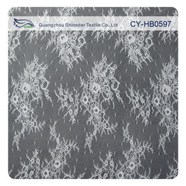 Fashion Nylon Stretch Eyelash Ruffled Lace Trim / Embroidered Lace Fabric supplier