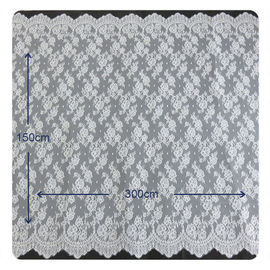 Chantilly Lace Fabric Eyelash Lace Trim For Womens Dress , White And Gray supplier