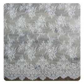 Embroidered Nylon Eyelash Lace Trim Shorts / Embroidered Lace Fabric supplier
