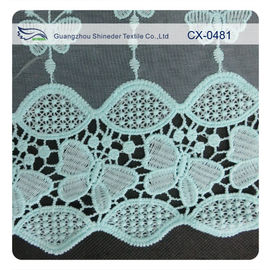 Butterfly Organza Embroidery Lace Fabric , Eco-friendly Dyeing / Normal Dyeing supplier