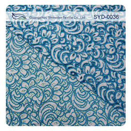 Double Color Cotton Nylon Lace Fabric For Home Textile / Eyelash Lace Fabric supplier