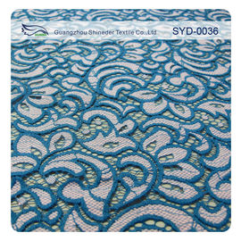 Double Color Cotton Nylon Lace Fabric For Home Textile / Eyelash Lace Fabric supplier