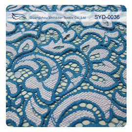 Double Color Cotton Nylon Lace Fabric For Home Textile / Eyelash Lace Fabric supplier