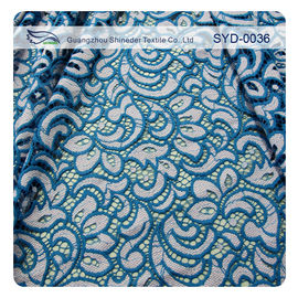 Double Color Cotton Nylon Lace Fabric For Home Textile / Eyelash Lace Fabric supplier