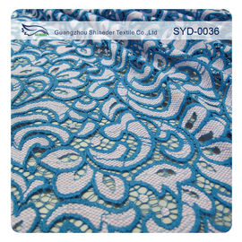 Double Color Cotton Nylon Lace Fabric For Home Textile / Eyelash Lace Fabric supplier
