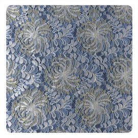 Fashion Gold Blue White Flower Floral Chantilly Guipure Lace Fabric supplier