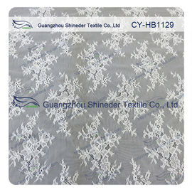 Allover Flower Soft Handfeel Chantilly Lace , High End Bridal Fabric Trim supplier