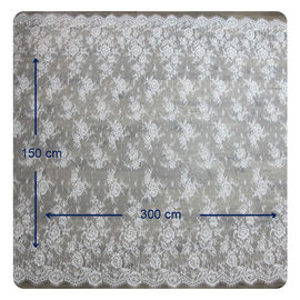 100 Nylon Swiss Voile Chantilly Lace , Customized French Lace Fabric supplier