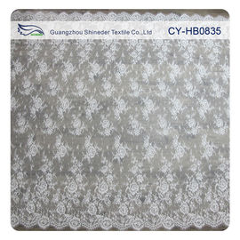 100 Nylon Swiss Voile Chantilly Lace , Customized French Lace Fabric supplier