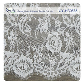 100 Nylon Swiss Voile Chantilly Lace , Customized French Lace Fabric supplier