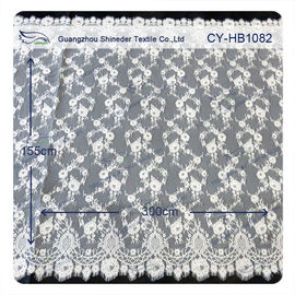Custom Printed Swiss Voile Lace Trimming / Wedding Dresses Lace Fabric supplier