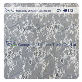 100 Nylon Bridal Chantilly Lace Swiss Voile Lace Fabric , Custom Printed supplier