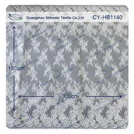 Beautiful white Nylon Eyelash Elastic Lace Trim / Decorative Lace Trim supplier