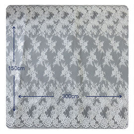 Beautiful white Nylon Eyelash Elastic Lace Trim / Decorative Lace Trim supplier